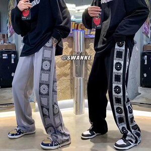 宽松港风潮流高街直筒阔腿长裤休闲裤男款百搭卫裤102B-K4517P48图片