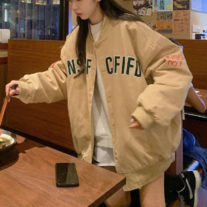 秋2025韩版刺绣棒球服字母运动复古外套学院风夹克102B-JK832P68