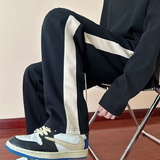 卫裤男直筒宽松秋休闲裤美式高街垂坠感运动阔腿裤102B-K4191P45，男装休闲裤，星座102B