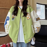 棒球服宽松小熊字母logo外套休闲宽松夹克男女上衣102B-JK7805P75，男装夹克，星座102B