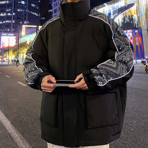 防水情侣装羽绒服男女加厚腰花拼接免洗冬季外套102B-Y8251P145特图片
