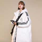 加厚潮男字母印花连帽中长情侣宽松工装羽绒服男女102B-Y5085P165，男装羽绒服，星座102B