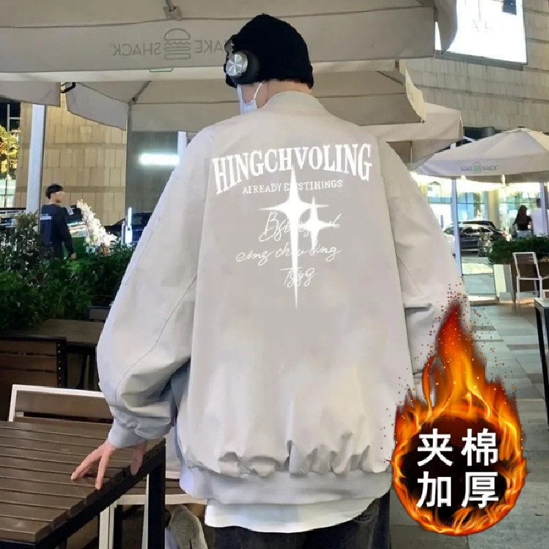 加厚防水棉高街外套美式棒球服男女复古印花夹克潮102B-JK8442P88,男装夹克,星座102B