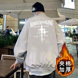 加厚防水棉高街外套美式棒球服男女复古印花夹克潮102B-JK8442P88，男装夹克，星座102B
