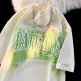 纯棉后包领发泡送链子夏短袖T恤男女天猫抖音品质102B-T3040P30特，男装T恤，星座102B