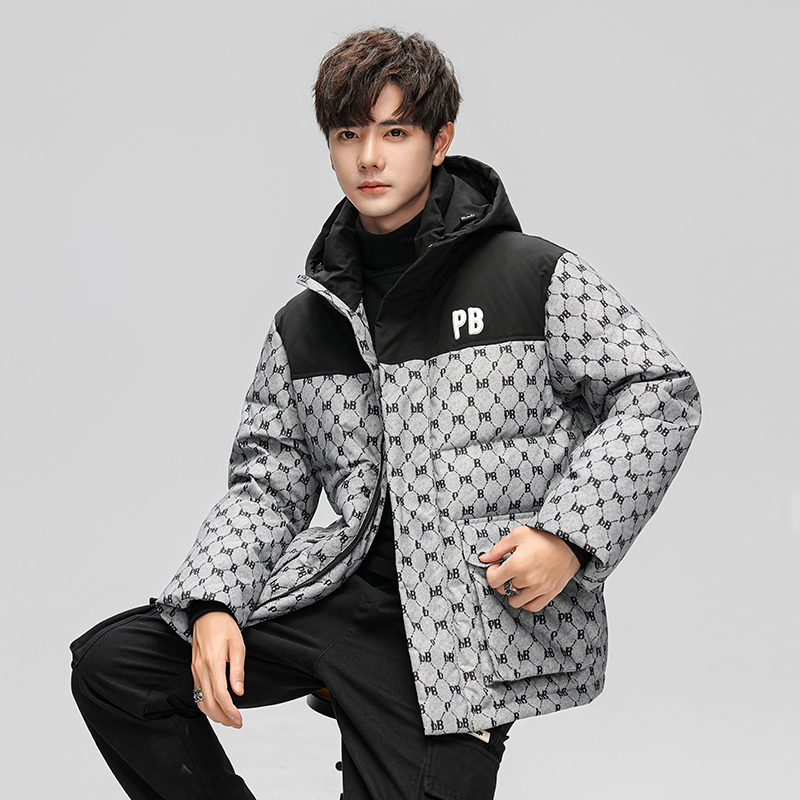 罗*浩直播冬款羽绒服男连帽加厚外套羽绒衣102B-Y5303P185，男装羽绒服，星座102B