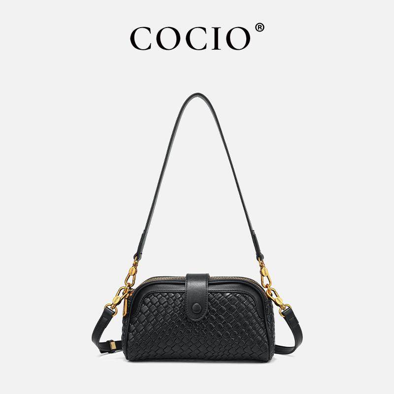 编织纹中年妈妈女包新款时尚百搭