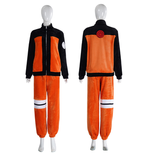 火影二次元服装漩涡鸣人睡衣博人传疾风传鸣人加绒睡衣COS服装