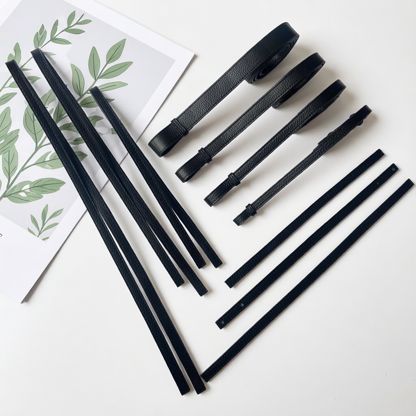 黑色荔枝纹头层牛皮手工替换肩带