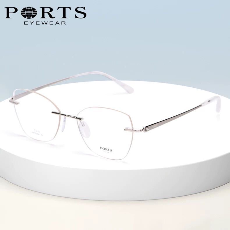 PORTS宝姿近视镜无框眼镜架女时尚气质镜框轻网上配镜POF22241