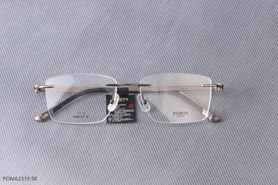 PORTS宝姿无框眼镜舒适纯钛 轻奢商务镜架可配度数近视镜POM62319