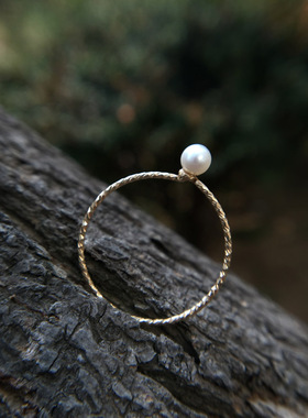 可水洗简约迷你珍珠戒指