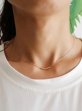 转运珠包金不褪色项链关雎尔同款