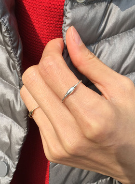 s925不掉褪色简约花纹女闺蜜戒指