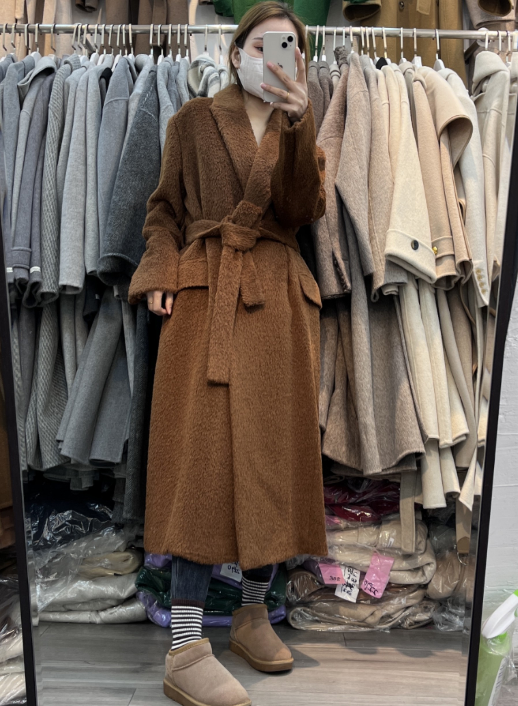 限量长毛苏力羊驼绒大衣极简一粒扣西装领长款羊毛呢外套女22新款