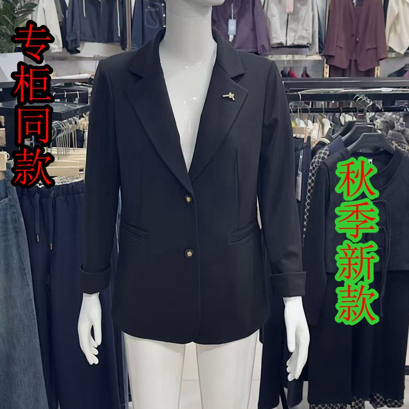 玉金豹25B-06时尚小西服外套女25秋新款韩版修身妈妈小个西装上衣