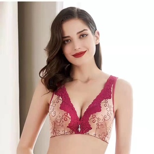 十八娇555、556（厚B、薄C）无钢圈四排扣调整型蕾丝固定聚拢文胸