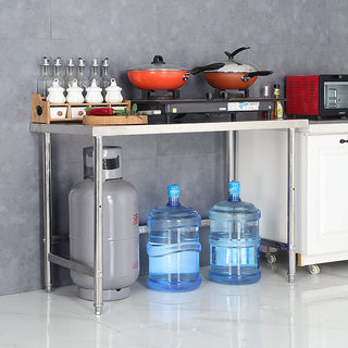厨房不锈钢置物架直角多层工作台家用多功能菜板打荷台切菜灶台架