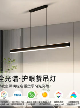 极简餐厅吊灯现代简约一字餐桌吧台灯北欧创意上下发光中山灯具