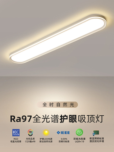 阳台过道灯北欧极简衣帽间超薄长条吸顶灯 八度入户走廊灯2025新款