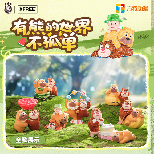 X11熊出没 有熊的世界不孤单系列盲盒光头强熊大熊二第二弹植绒周