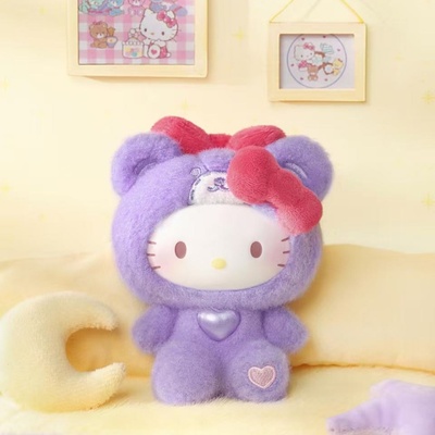 正版TOPTOY新品HelloKitty泰迪睡衣系列毛绒搪胶盲盒挂件凯蒂猫玩