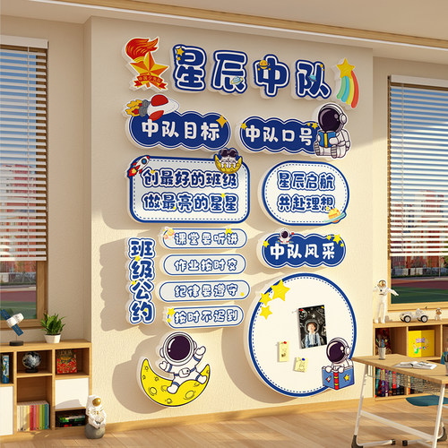 班级星辰中队角布置文化墙贴毛毡教室装饰少先黑板报素材小学环创