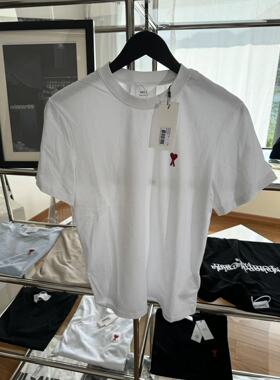 AmiParis经典黑白爱心小标短袖amiT恤国内正品现货男女通用日常