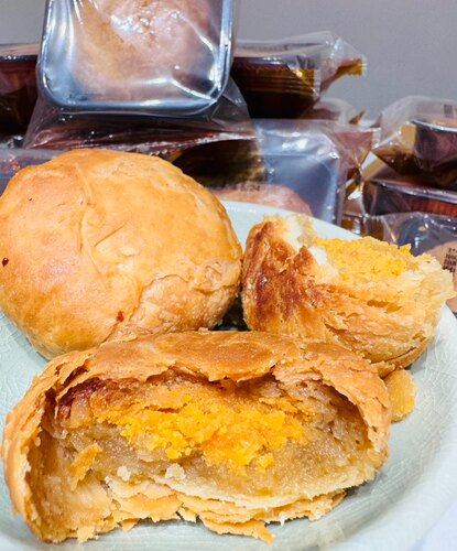 湖南潘夫人浏阳中秋月饼香脆酥口感蛋黄酥月饼4个装容易碎渣慎拍