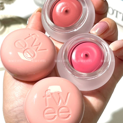 每月回国韩国Fwee唇颊两用哑光丝绒布丁腮红膏唇泥