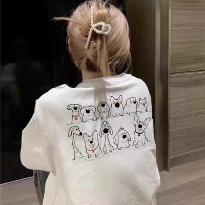 胖mm夏季纯棉白色短袖t恤女2025新款正肩设计感美式半袖宽松上衣