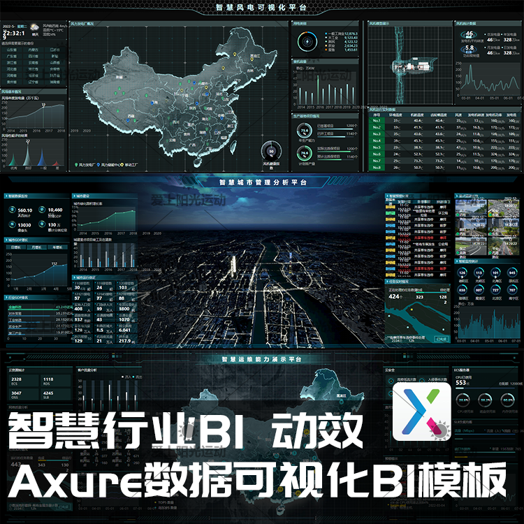 Axure智慧风电智慧城市管理运维...