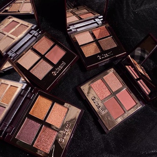 GUICAMI四色眼影盘珠光钻闪大地色日常百搭便捷小盘C*T平替款限定