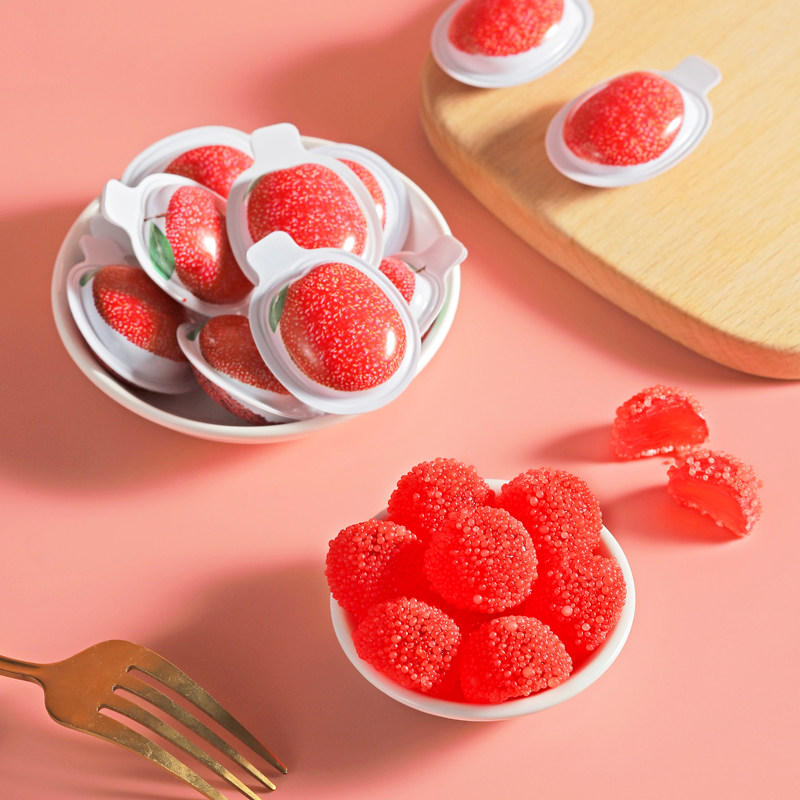 3d杨梅糖网红果汁qq橡皮糖水果味可爱创意零食结婚喜糖招待小零食