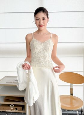 NAIVE MADAM内目25299轻纱浮雕蕾丝吊带固定胸垫聚拢防走光美背