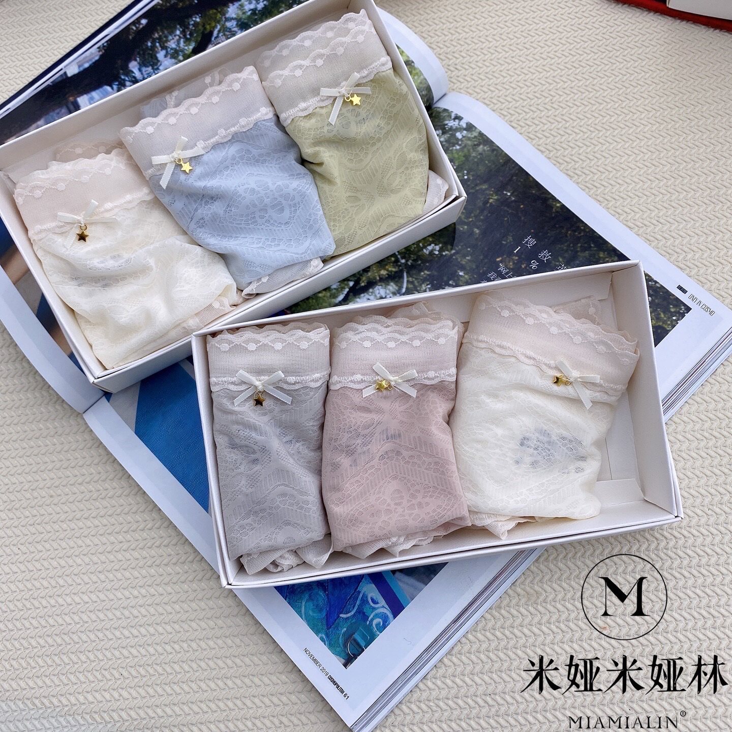 米娅林品牌超薄大码蕾丝内裤女图片