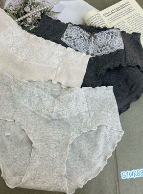 米娅林88563巴洛克少女内裤木耳边蕾丝纯棉亲肤舒适包臀不夹抗菌