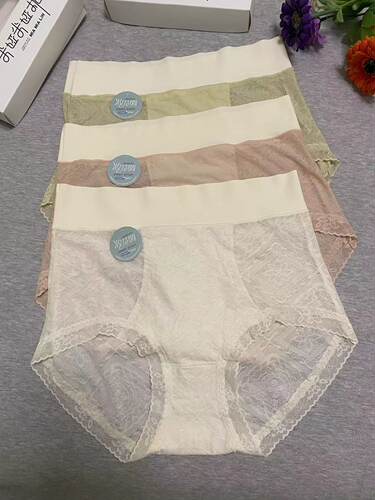 蕾丝性感高腰内裤女妆花绸