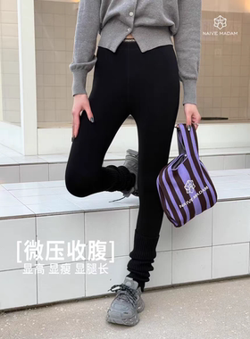 内目430克加厚绒发财裤27058高腰收腹提臀薇压外穿显瘦保暖云朵裤