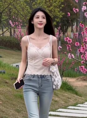 内目新款高级感蕾丝棉质美背