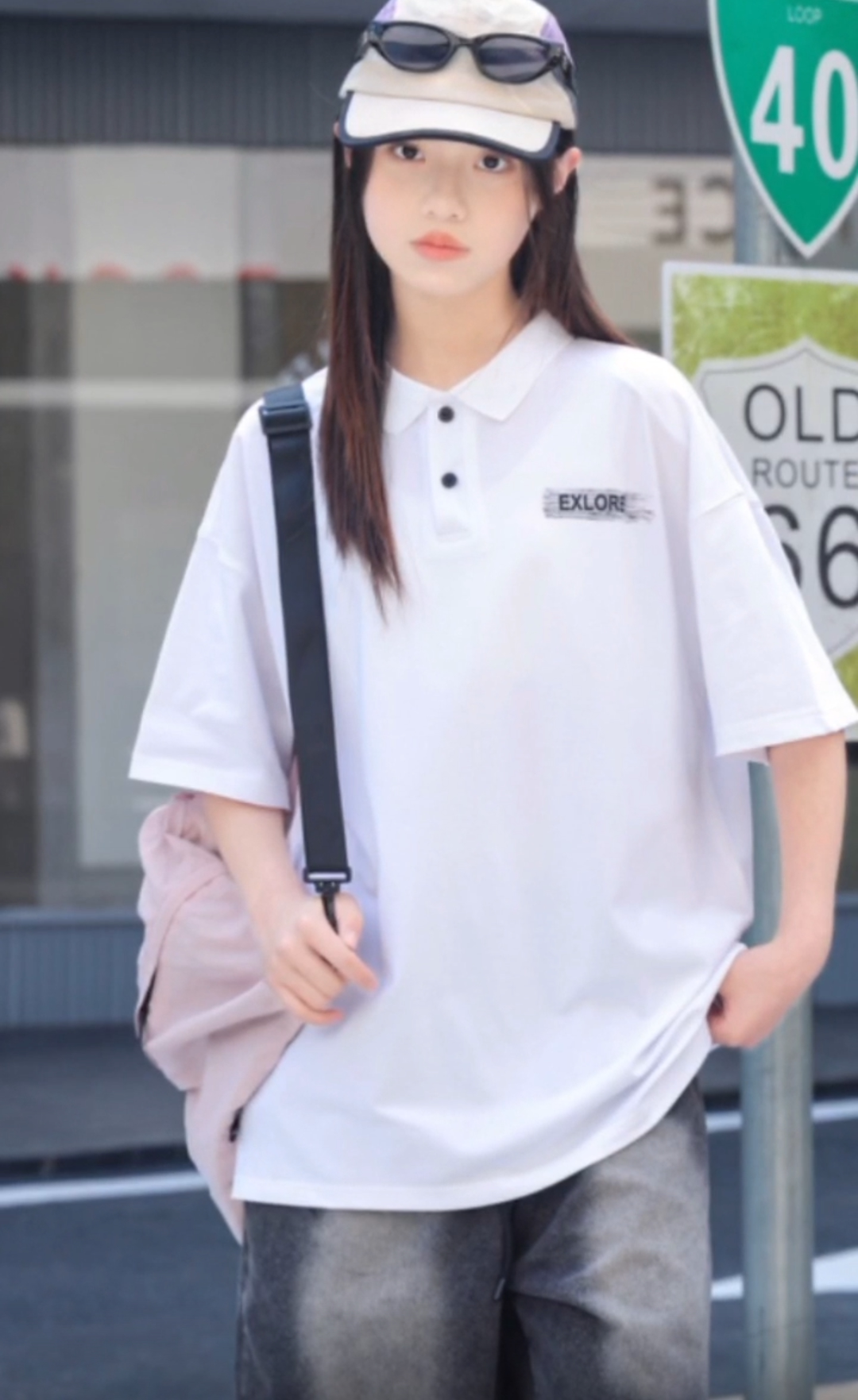 夏季新款polo衫翻领短袖男女童大童青少年款宽松百搭日系休闲上衣