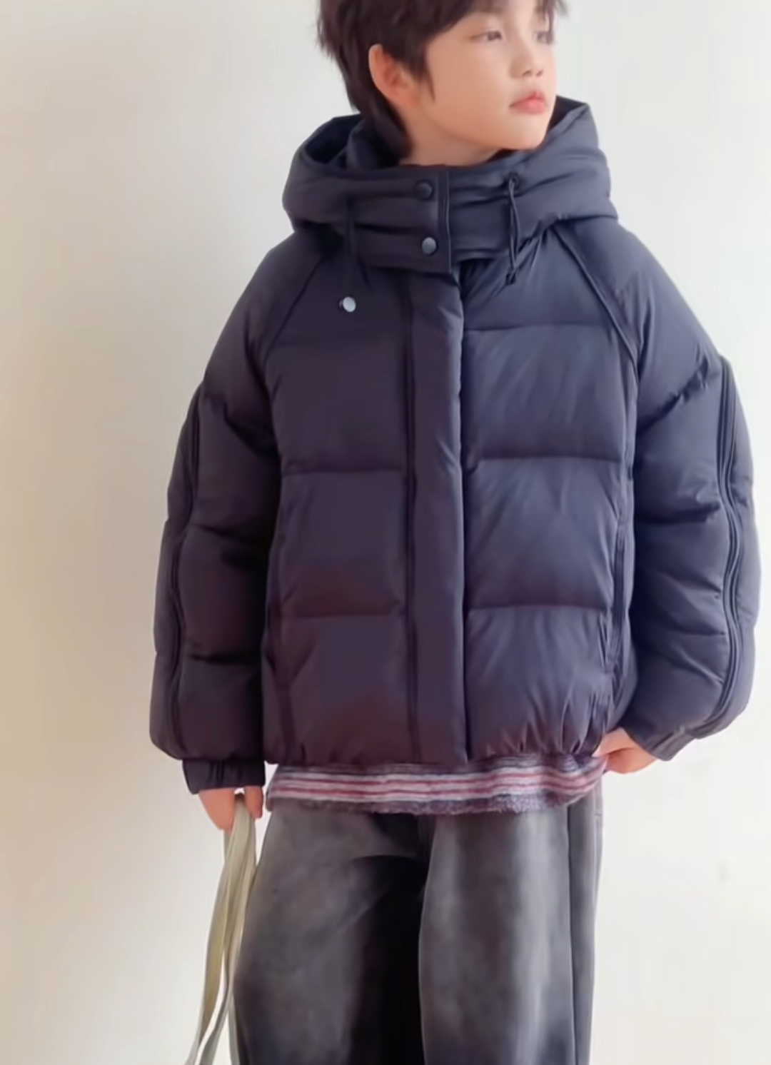 多米猫男女童羽绒服冬装2025新款中大童时尚洋气短款羽绒外套