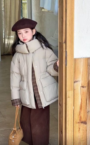 OK100女童羽绒服2025新款儿童洋气时髦加厚保暖中大童羽绒服外套