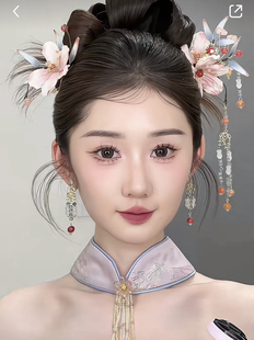复古旗袍秀禾新娘饰品 布花新中式 君心家 若盼