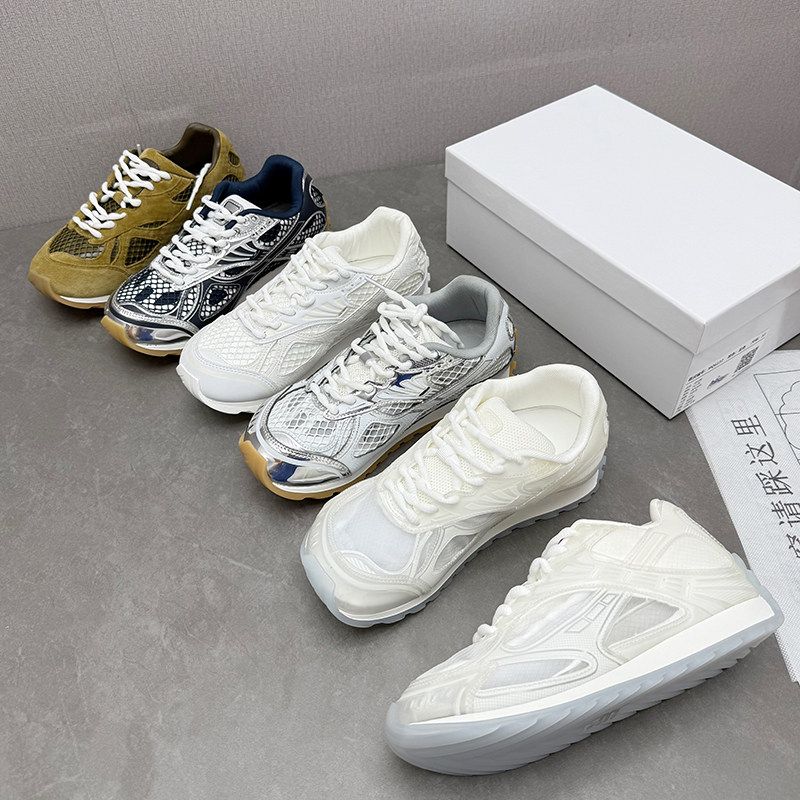 明星王一博同款复古增高厚底透气网格白色老爹鞋系带运动休闲鞋女