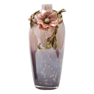 罗比罗丹旺富木槿花瓶创意客厅珐琅彩工艺花器家居软装饰品