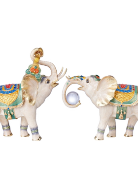 罗比罗丹珐琅彩工艺大象摆件