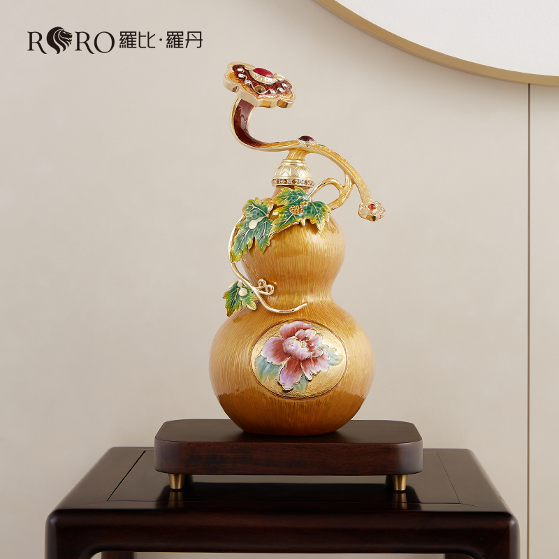 罗比罗丹《福禄如意》葫芦摆件珐琅彩工艺乔迁礼物创意家居饰品