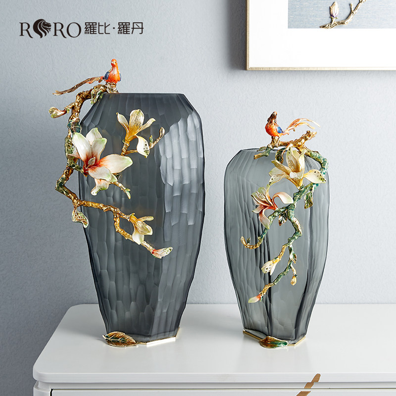 罗比罗丹《玉堂富贵花瓶》玄关中式花瓶摆件家居饰品乔迁礼物