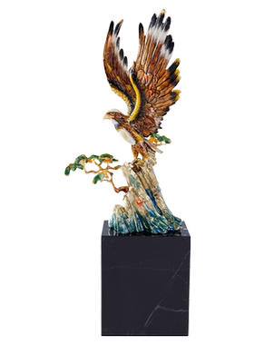 罗比罗丹《大展宏图》老鹰摆件雄鹰新中式客厅办公室桌工艺品
